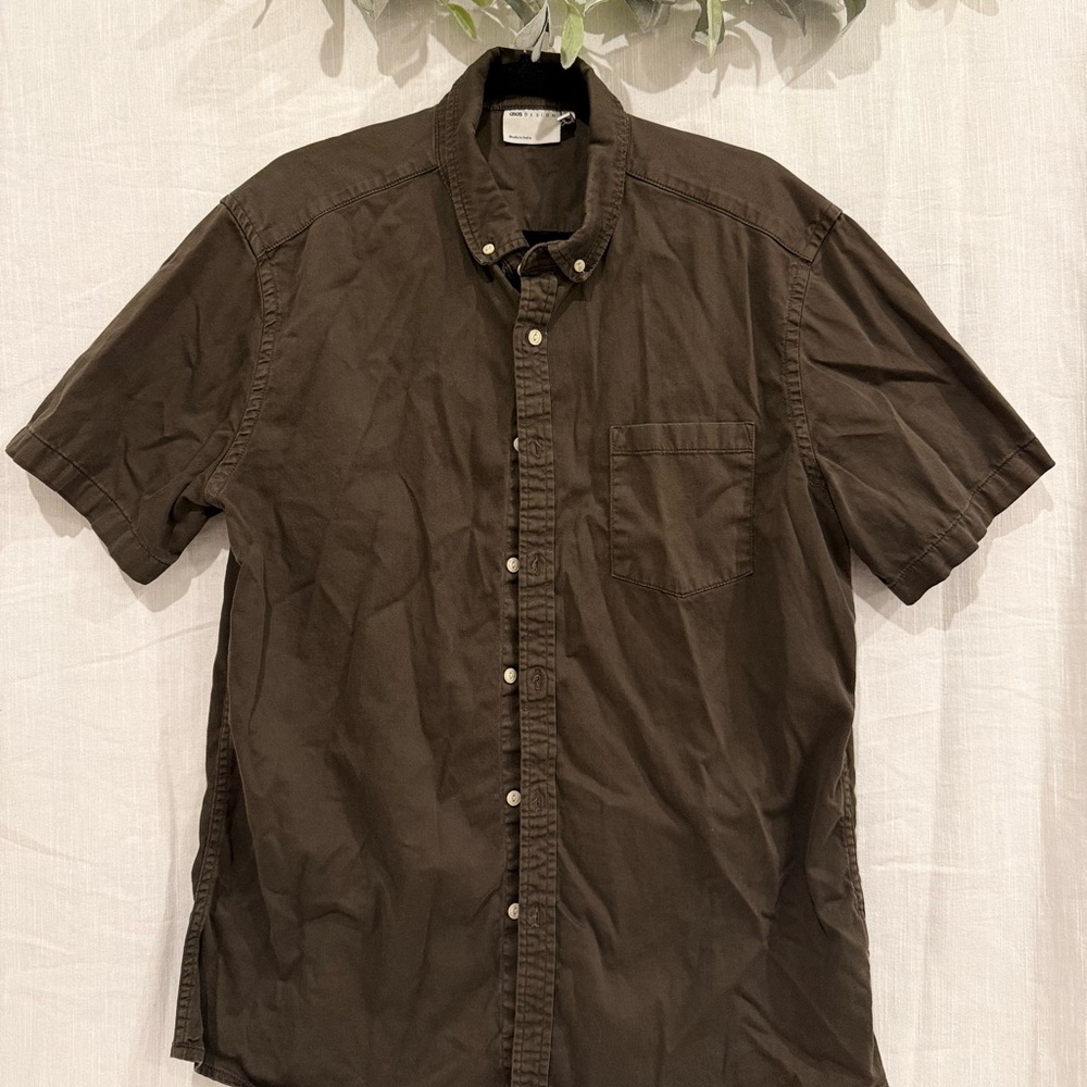 ASOS Dark Brown Casual Button-Down Shirt